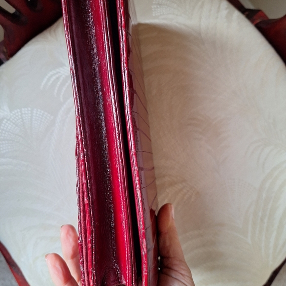 Vibtage Red/Burgundy Eel Leather Women's Bag Made In Korea - Picture 3 of 10